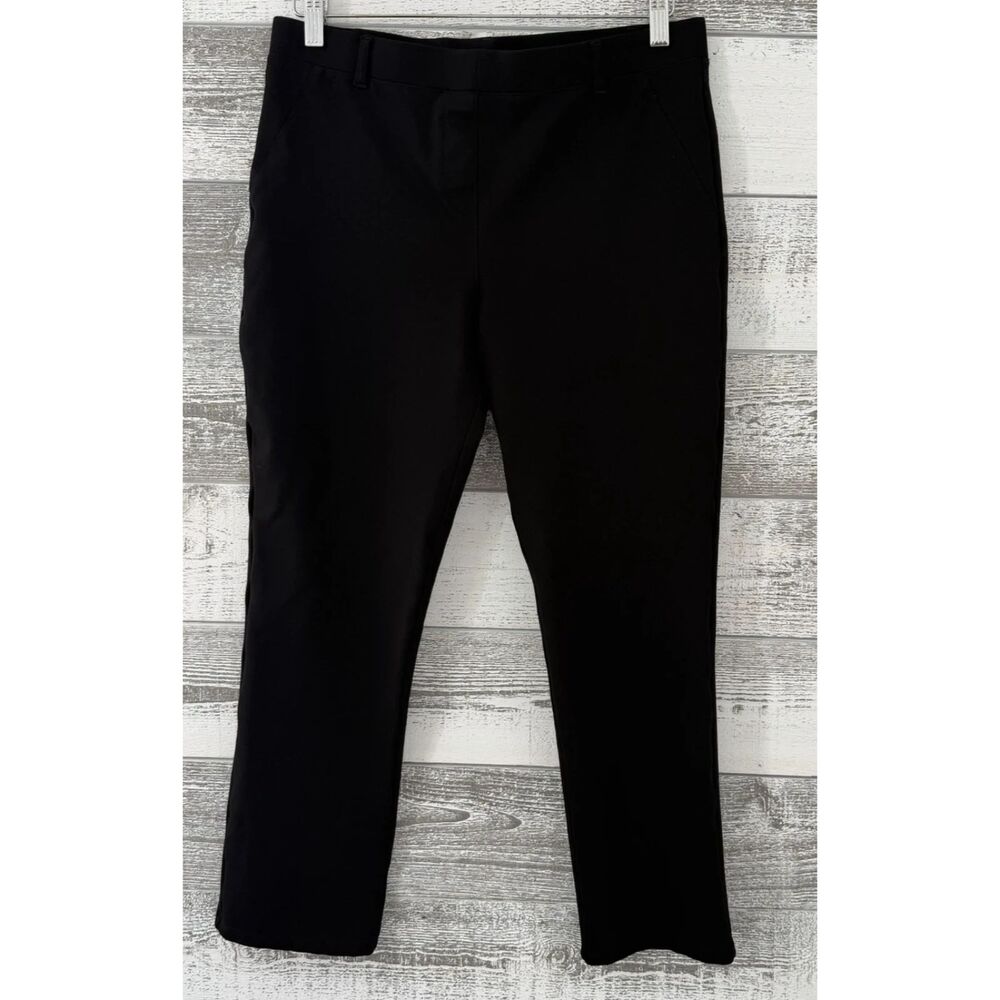 Quince Ultra-Stretch Straight Leg Ankle Pants Women's L Petite Pull On Black
